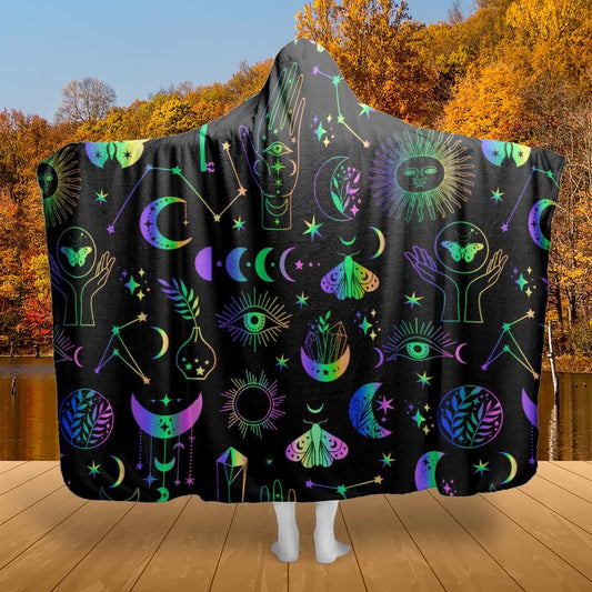 Celestial moon magic Hooded blanket