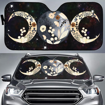Floral triple moon car sun shade-MoonChildWorld