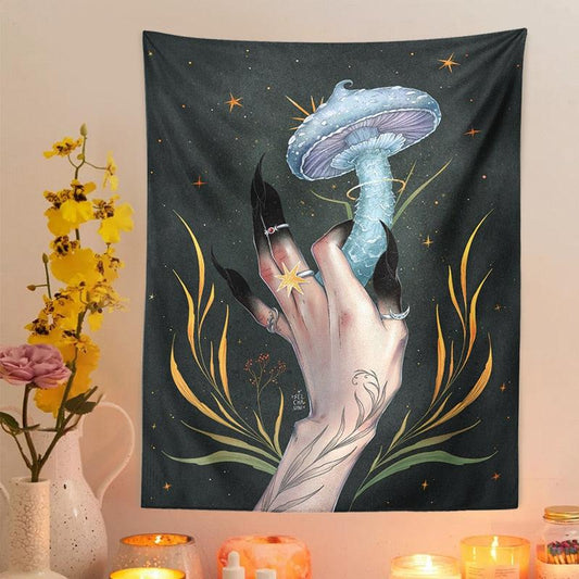 Mushroom Aesthetic Tapestry Forest Magic Witch Tapestry