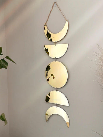 Moon Phase Mirror Wall Hanging