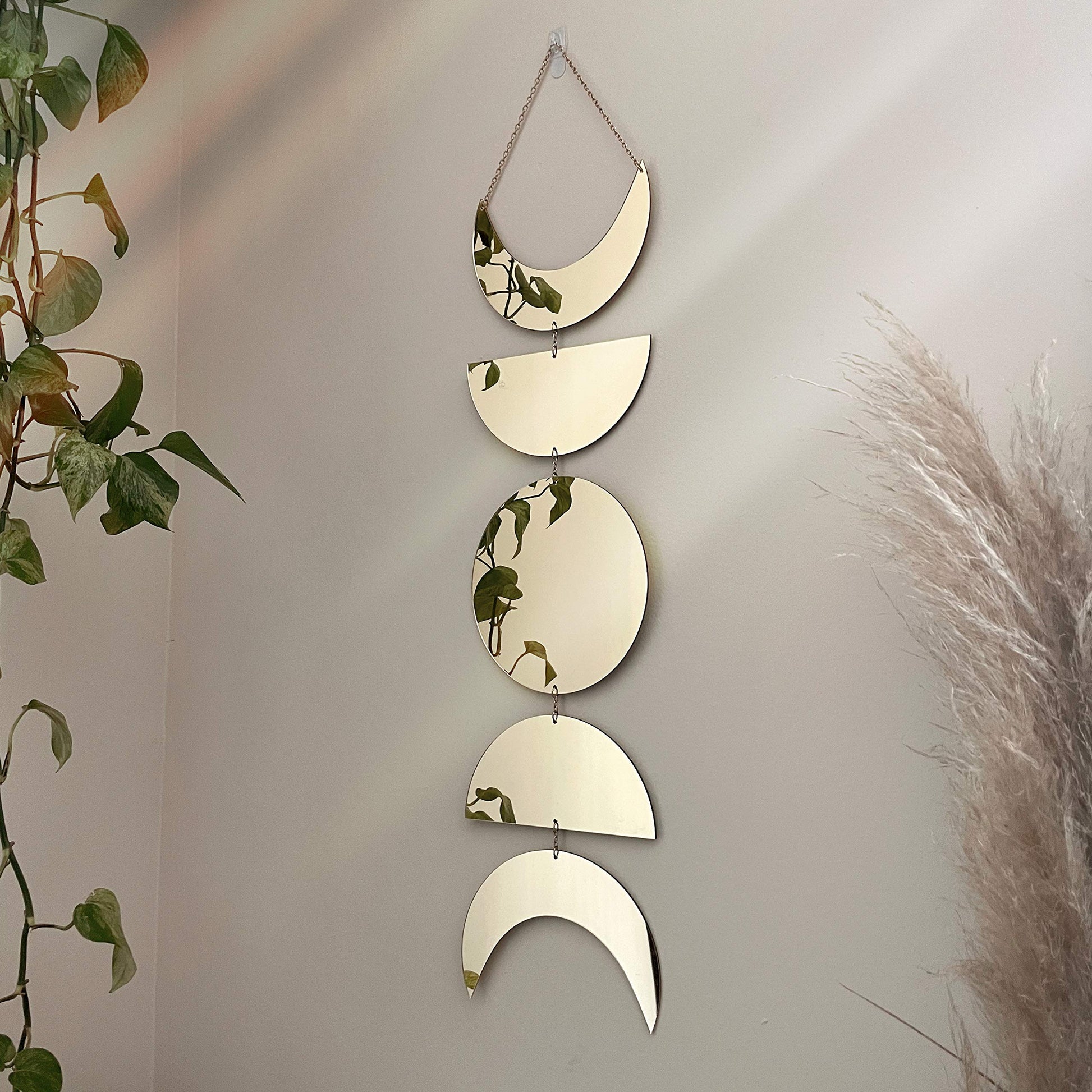 Moon Phase Mirror Wall Hanging-MoonChildWorld