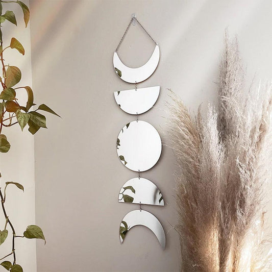 Moon Phase Mirror Wall Hanging