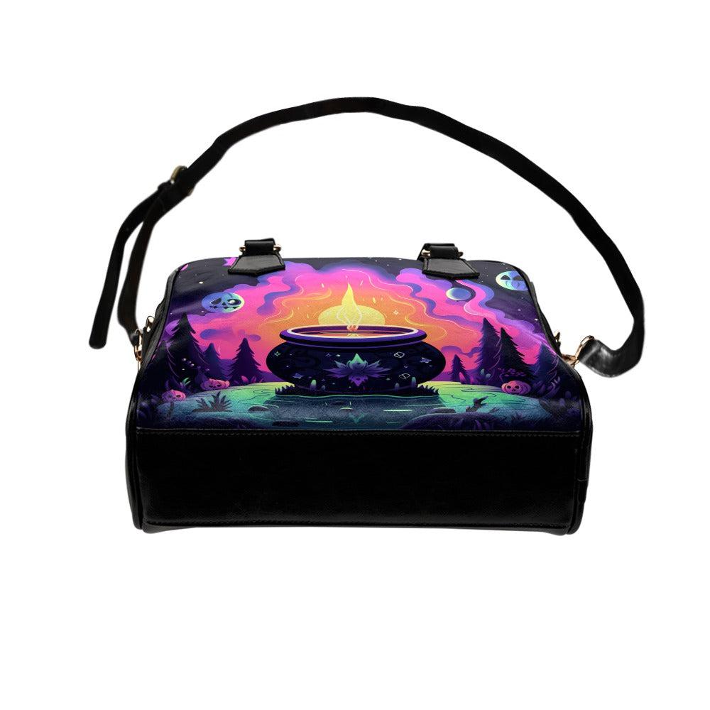 Halloween Cauldron Witch Shoulder Handbag-MoonChildWorld