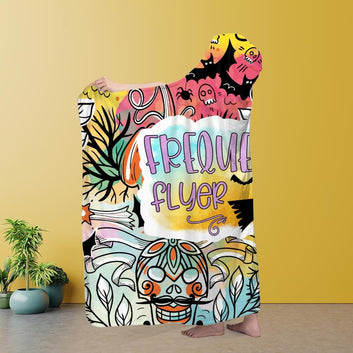 Halloween Hooded blanket Cat Witch Hooded Blanket