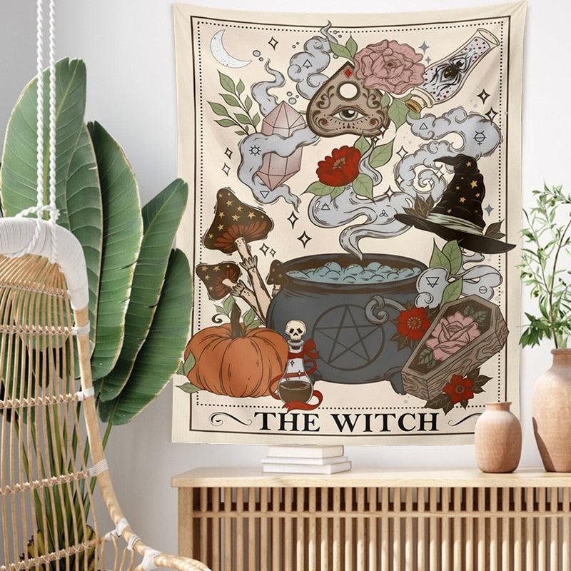 The Witch Tarot Card Tapestry Wall Hanging-MoonChildWorld