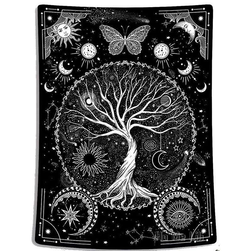 Tree Of Life Moon phase wicca Tapestry Wall Hanging-MoonChildWorld