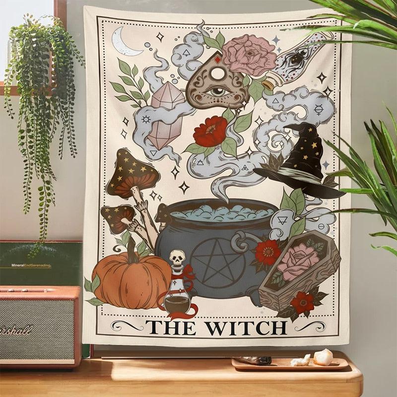 The Witch Tarot Card Tapestry Wall Hanging-MoonChildWorld