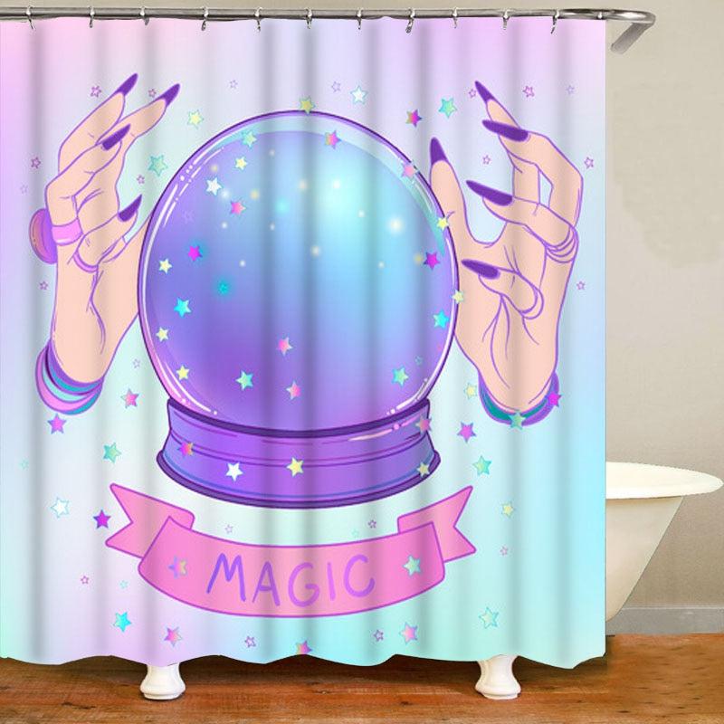 Magic Hand Moon Pastel Goth Shower Curtain-MoonChildWorld