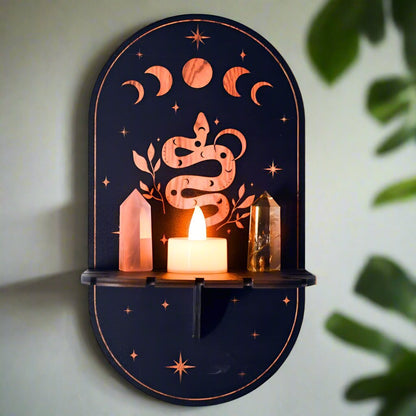 Moon phase Crystal Shelf Witch Shelf-MoonChildWorld