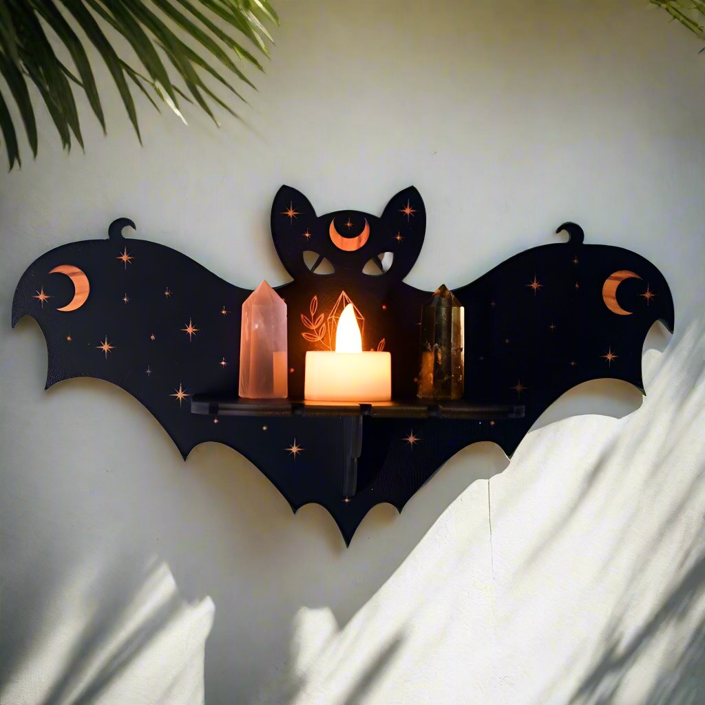 Moon phase Crystal Shelf Witch Shelf-MoonChildWorld