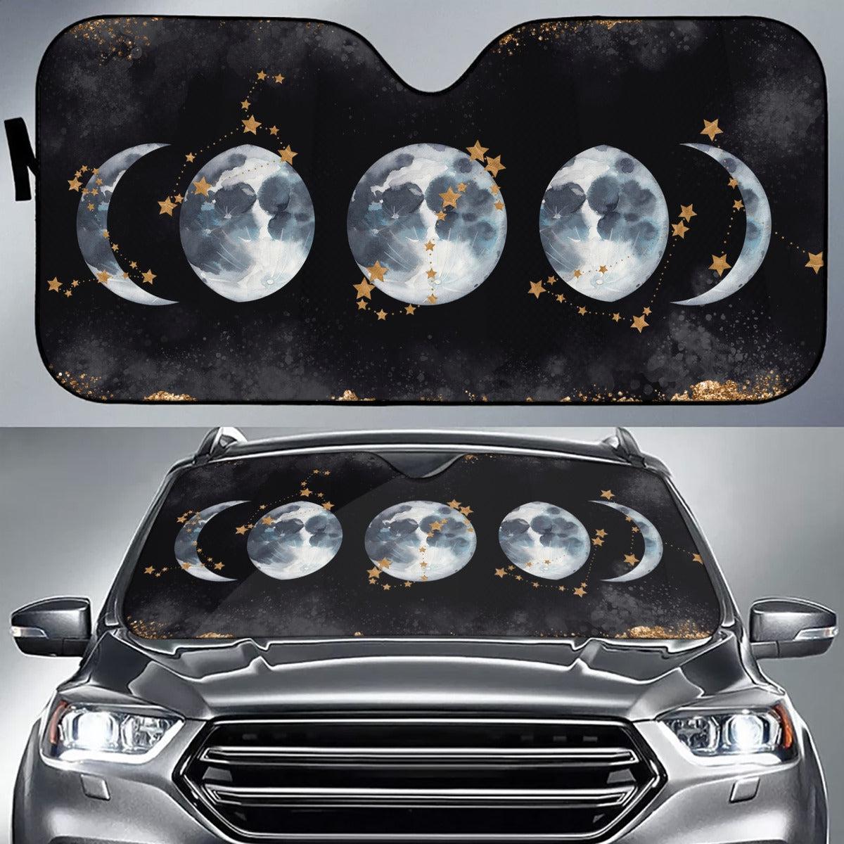 Moon phase car sun shade-MoonChildWorld