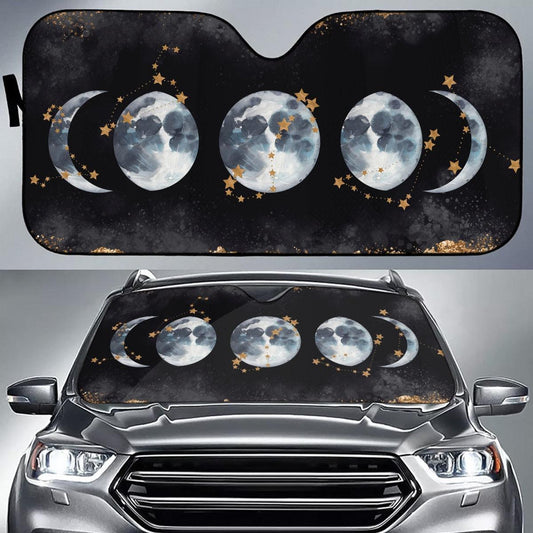 Moon phase car sun shade-MoonChildWorld
