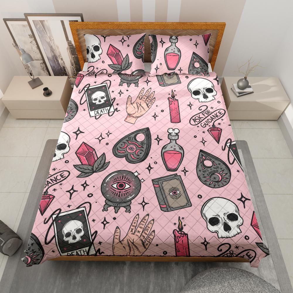 Pastel Gothic quilt bedding set-MoonChildWorld