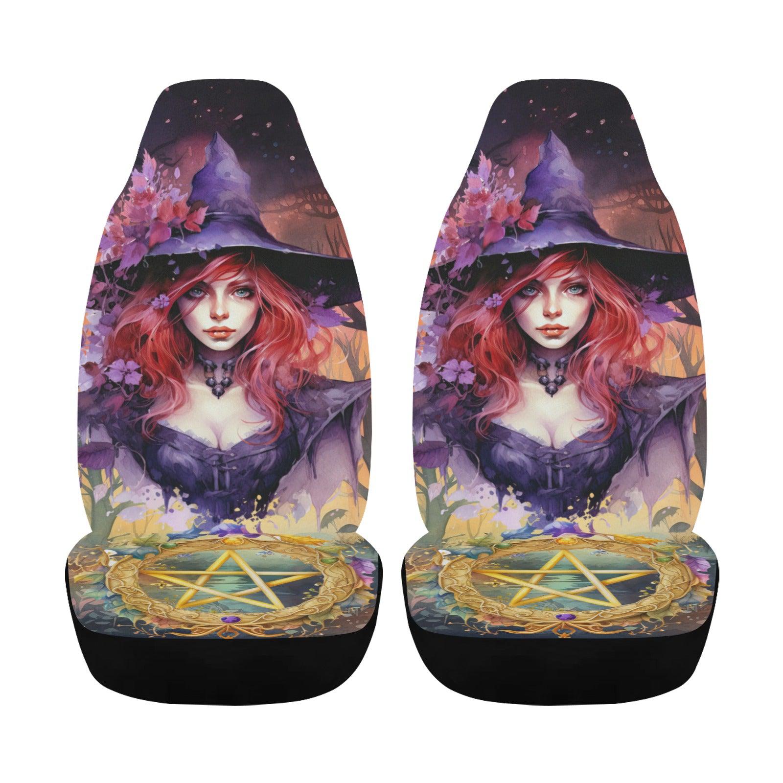 Pentacle Beautiful Witch Car Seat Covers-MoonChildWorld