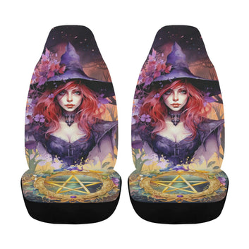 Pentacle Beautiful Witch Car Seat Covers-MoonChildWorld