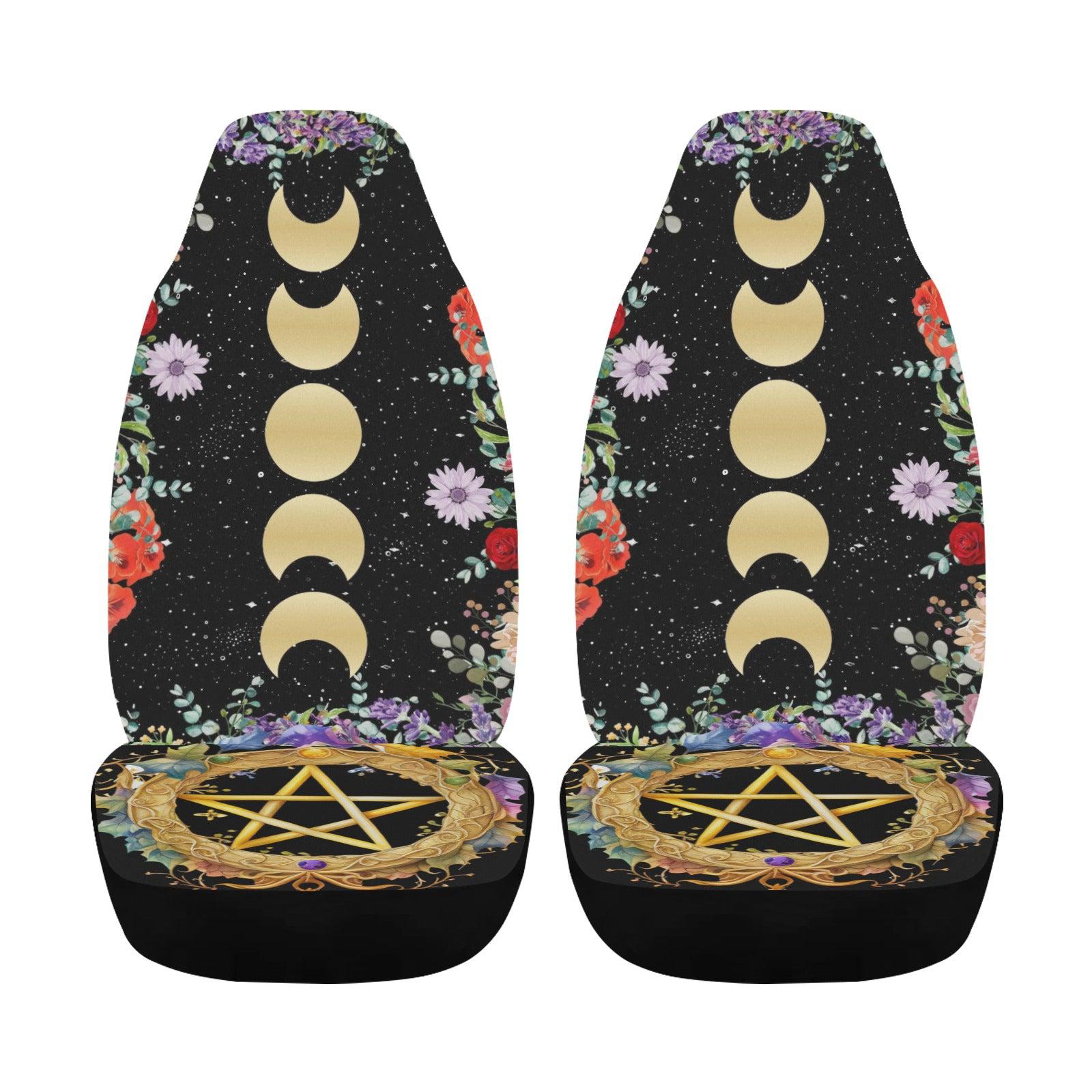 Pentacle Moon phases Car Seat Covers-MoonChildWorld
