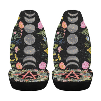 Pentacle Moon phases Car Seat Covers-MoonChildWorld