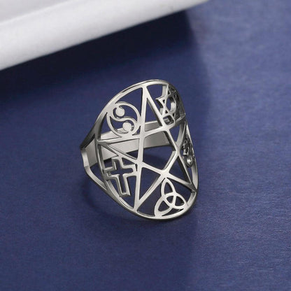Pentacle Ring Wicca Pagan Ring-MoonChildWorld