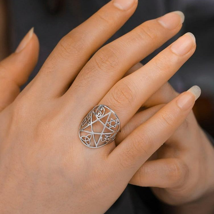 Pentacle Ring Wicca Pagan Ring-MoonChildWorld