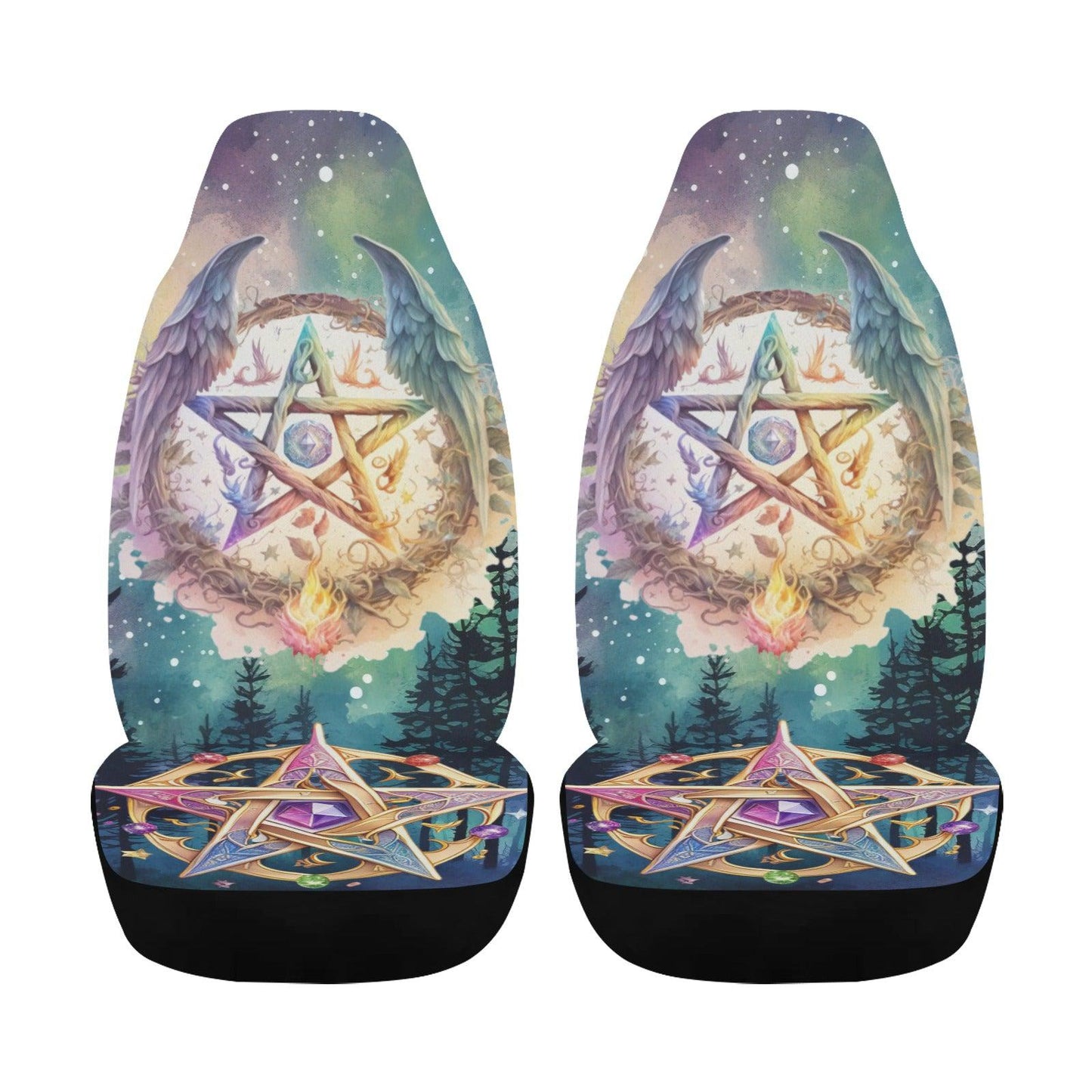 Pentacle wicca Car Seat Covers-MoonChildWorld