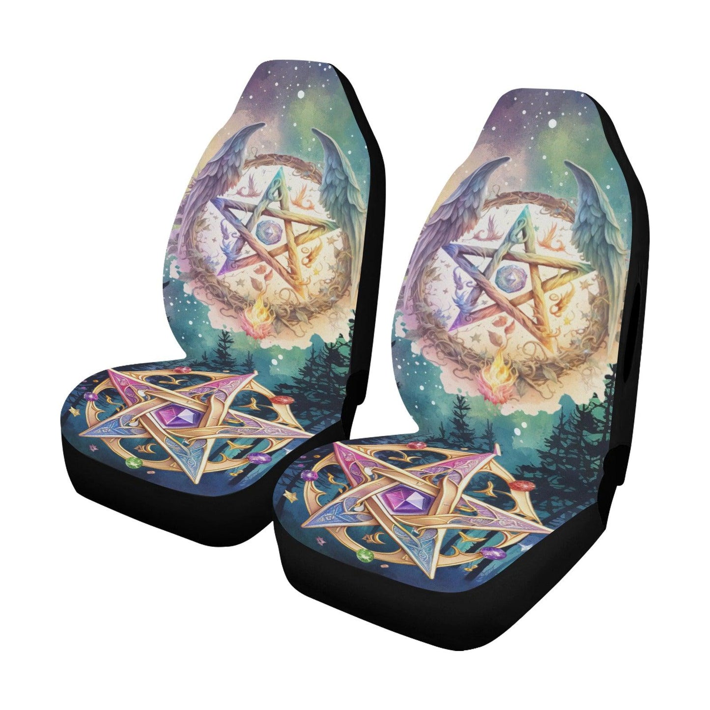 Pentacle wicca Car Seat Covers-MoonChildWorld