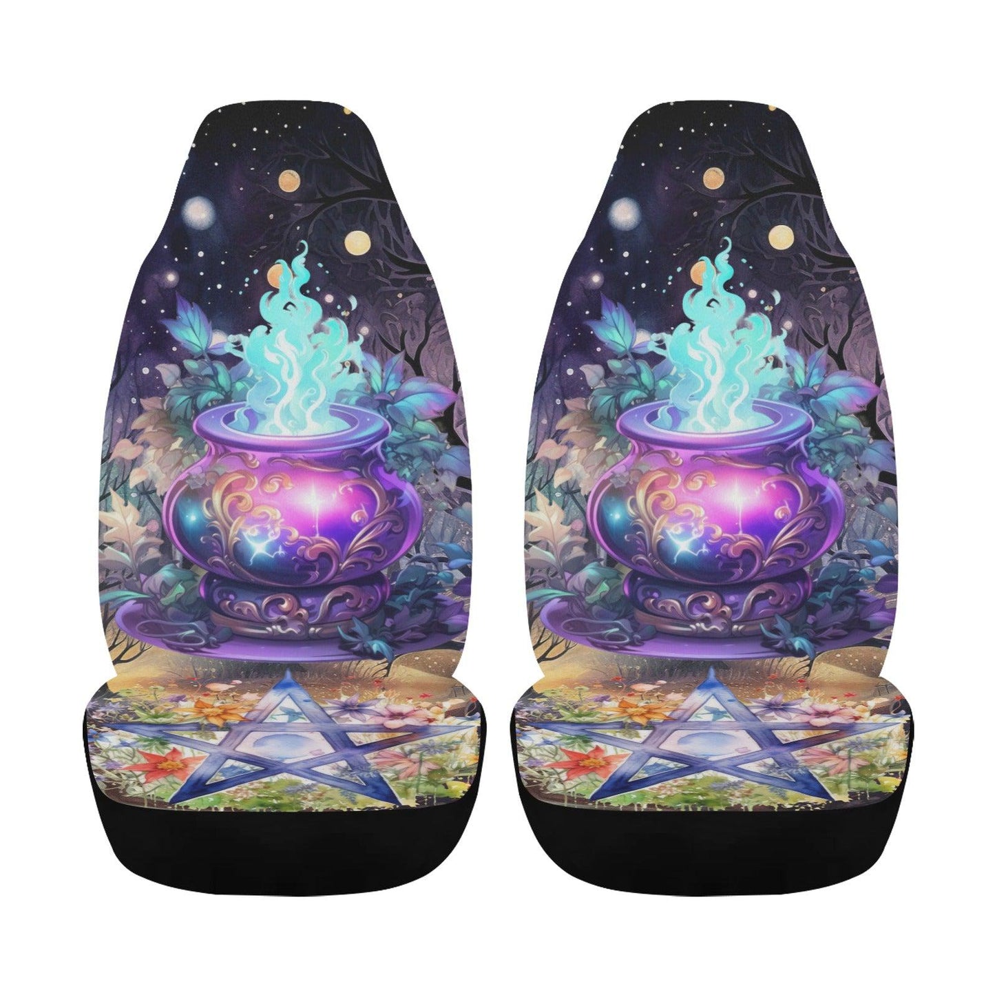 Pentagram Cauldron Witch Car Seat Covers-MoonChildWorld