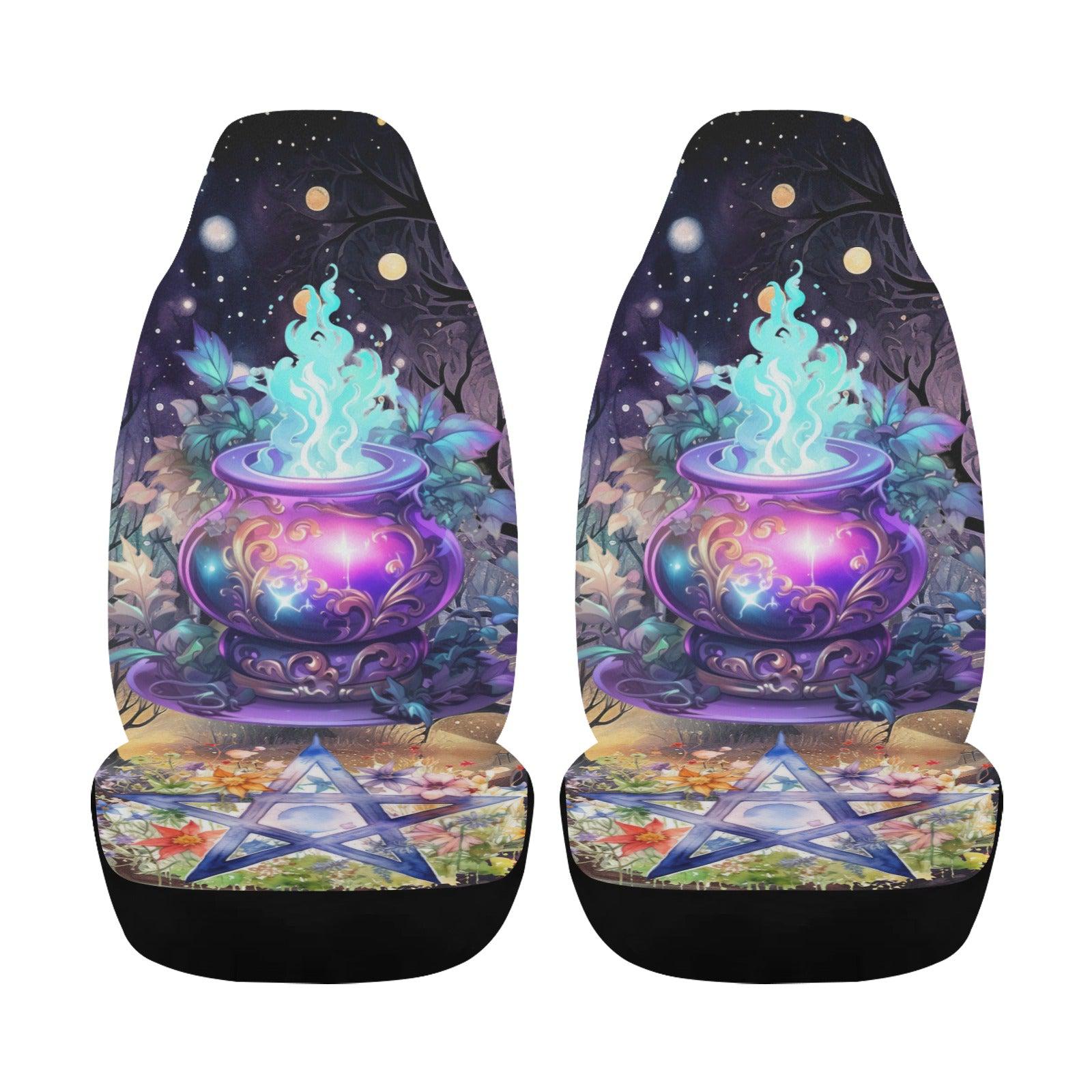 Pentagram Cauldron Witch Car Seat Covers-MoonChildWorld
