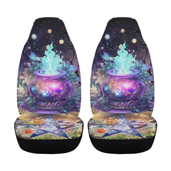 Pentagram Cauldron Witch Car Seat Covers-MoonChildWorld