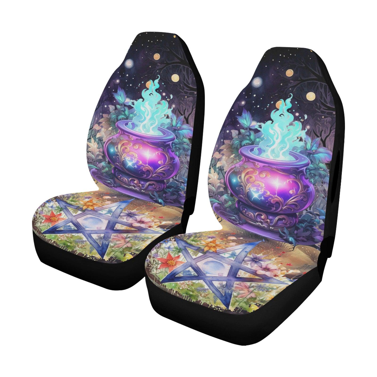 Pentagram Cauldron Witch Car Seat Covers-MoonChildWorld