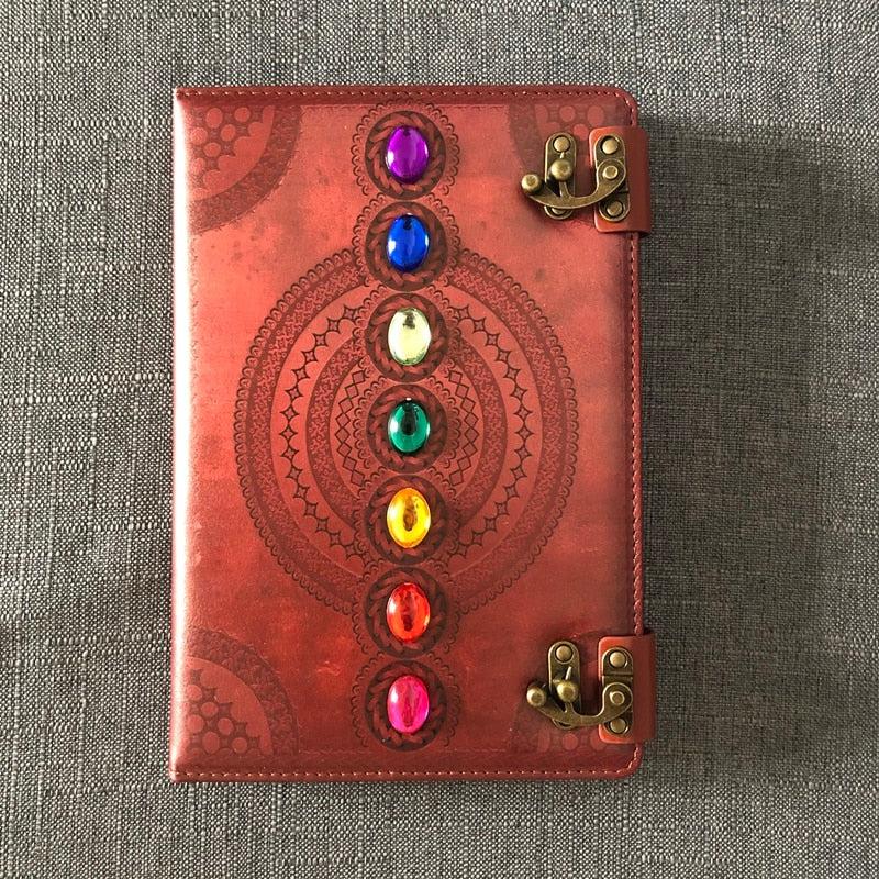 Seven Chakra Medieval Setting Stones Wicca Journal Book of Shadows-MoonChildWorld