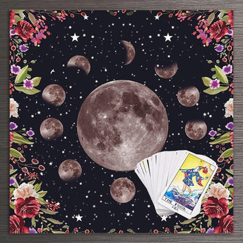 Moon phase Tarot tablecloth Witchcraft Altar Cloth-MoonChildWorld