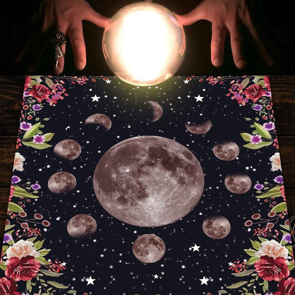 Moon phase Tarot tablecloth Witchcraft Altar Cloth-MoonChildWorld