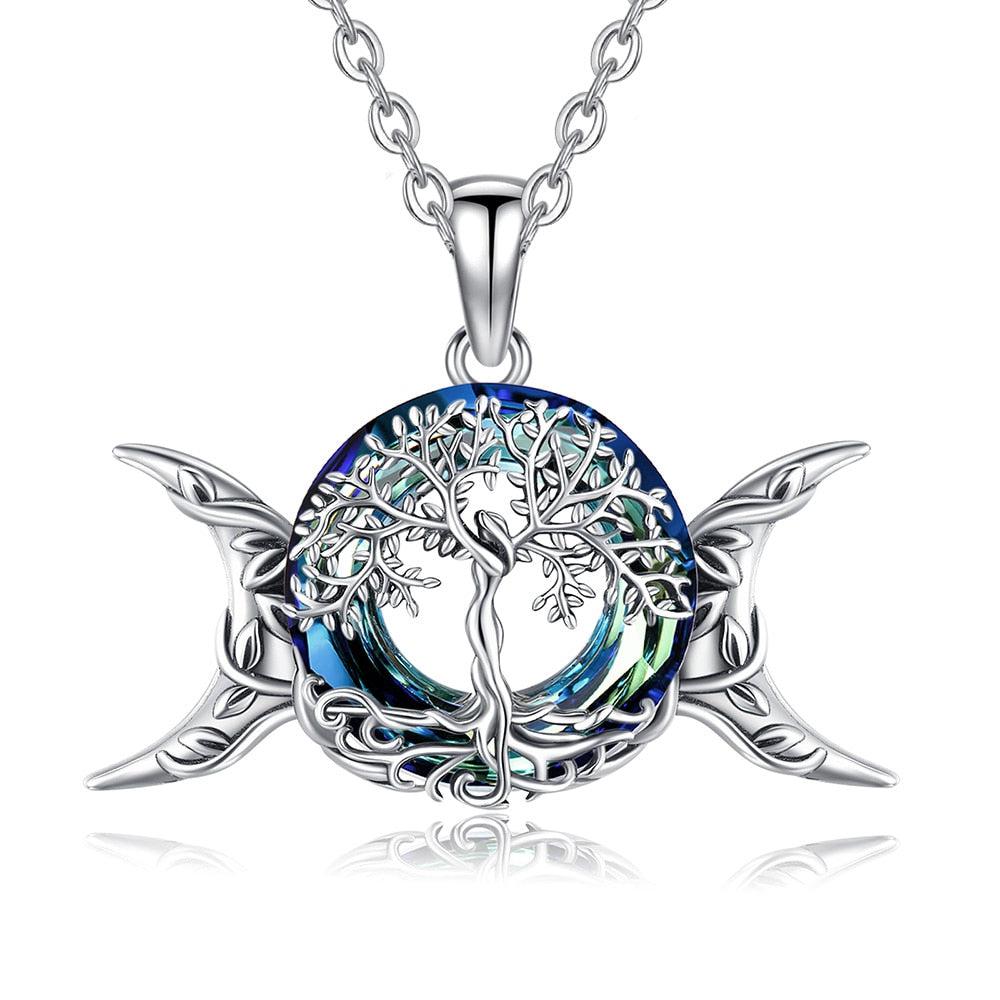 Tree of Life Necklace Triple Moon Goddess Necklace