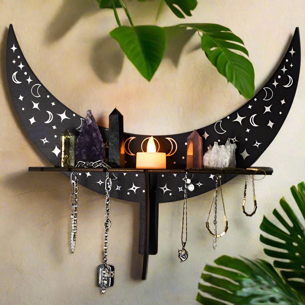 Crescent Moon Shelf Moon phase Crystal Shelf-MoonChildWorld