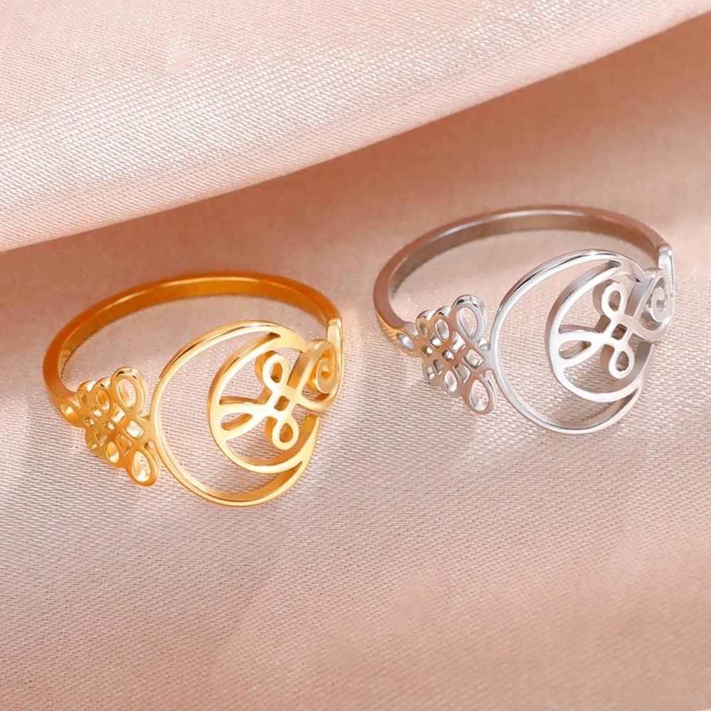 Crescent Moon Ring Spiritual Jewelry-MoonChildWorld