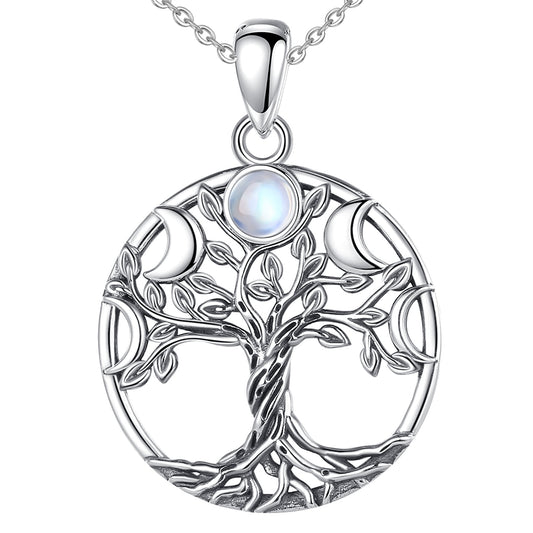 Tree of Life Necklace Wicca moon phase necklace