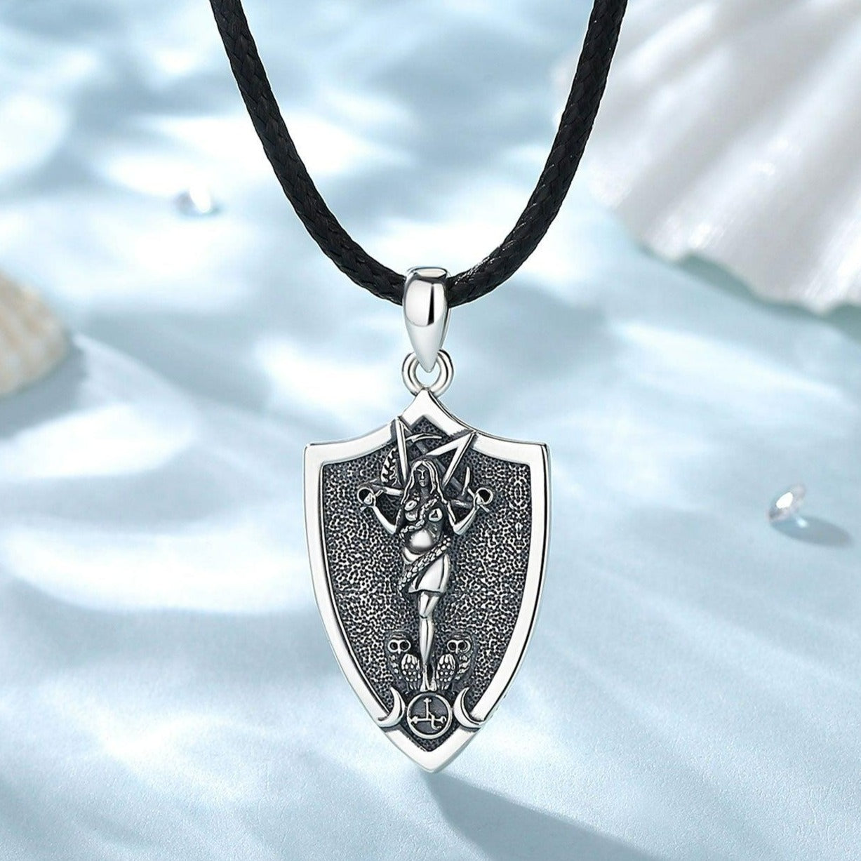 Lilith Amulet Necklace Triple Moon Goddess Necklace-MoonChildWorld