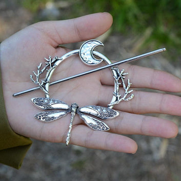 Witch Goddess Crescent Moon Dragonfly Hairstick Dragonfly Hair Barrette