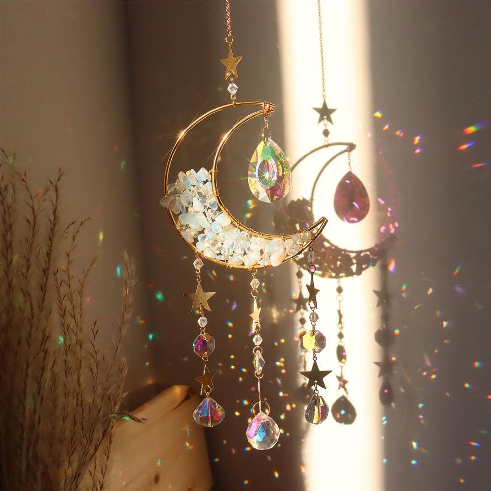 Crystal Wind Chime Moon Sun Catcher-MoonChildWorld