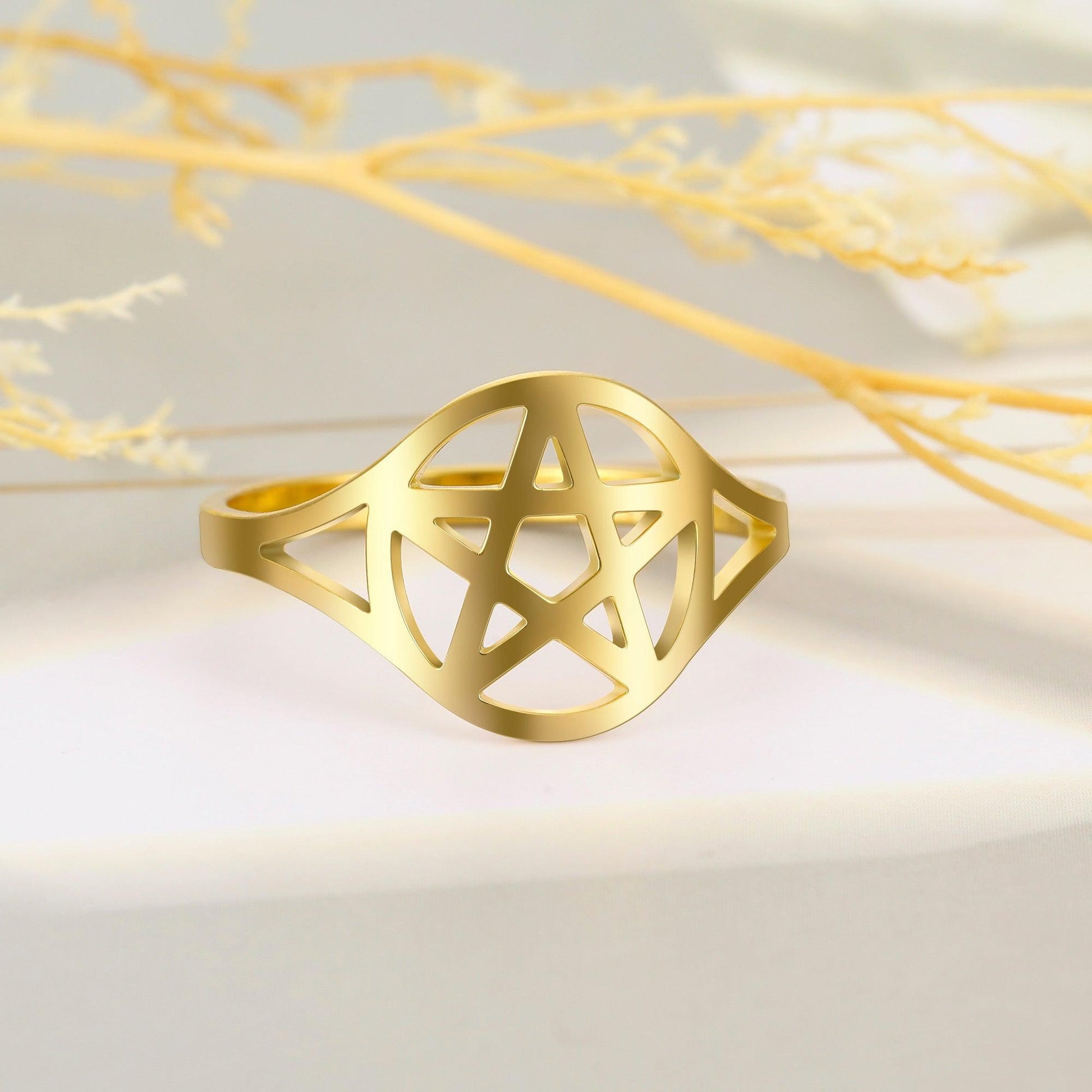 Wicca Pentacle Pentacle Ring-MoonChildWorld