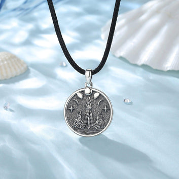 Triple Moon Goddess Necklace Hecate Amulet Necklace-MoonChildWorld