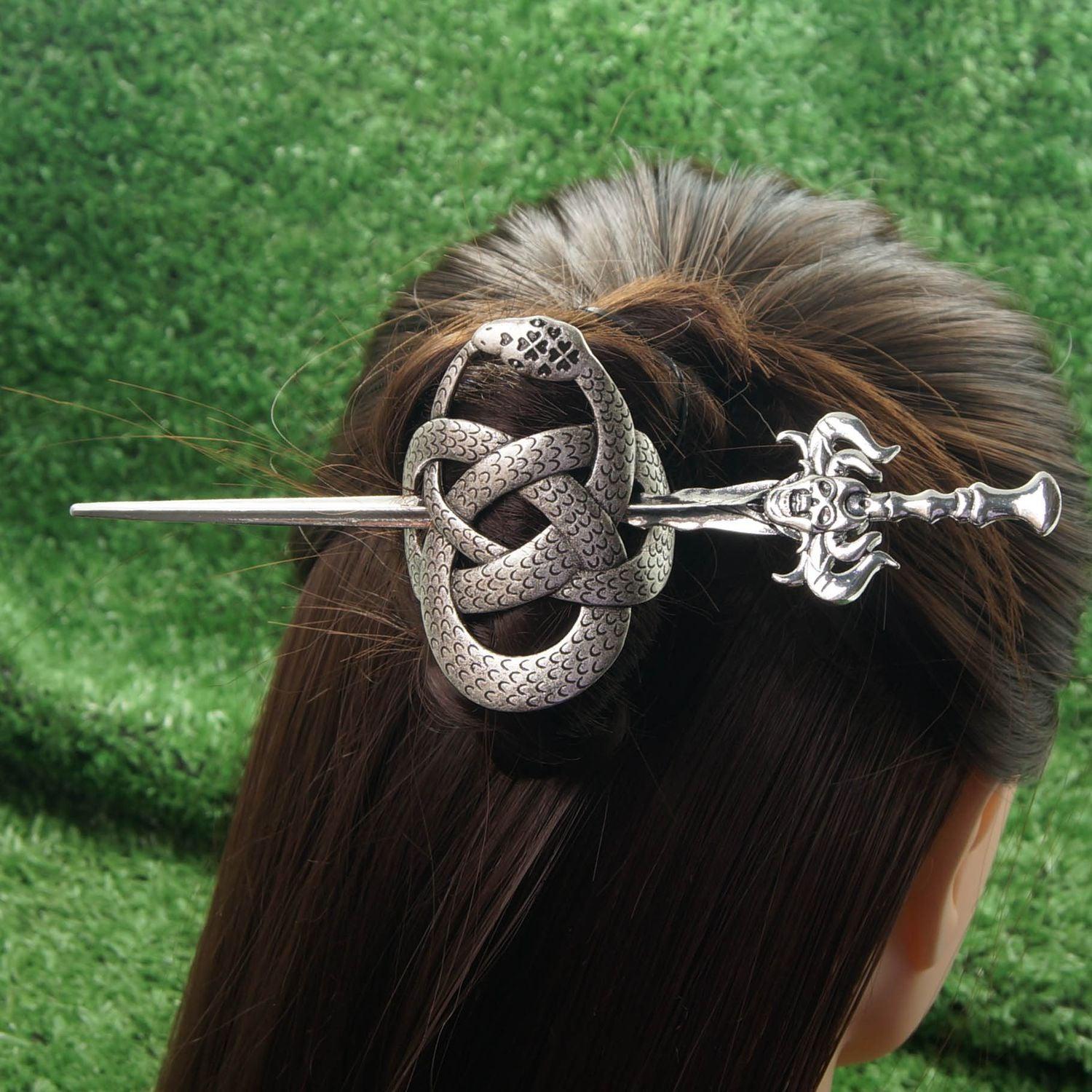 Celtic knot snake hairpin Wicca Pagan Hair Accessories-MoonChildWorld