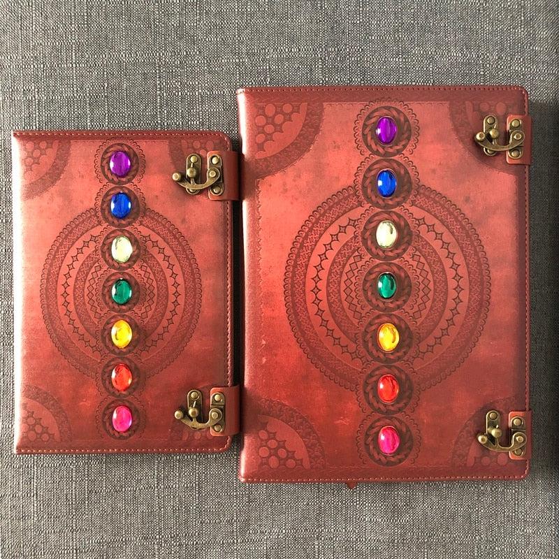 Seven Chakra Medieval Setting Stones Wicca Journal Book of Shadows-MoonChildWorld