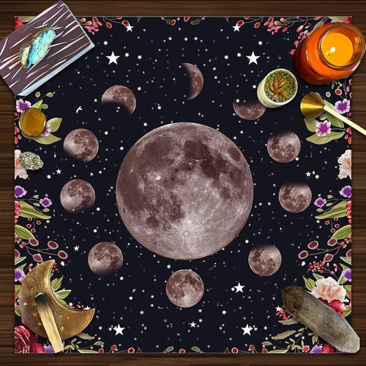 Moon phase Tarot tablecloth Witchcraft Altar Cloth-MoonChildWorld