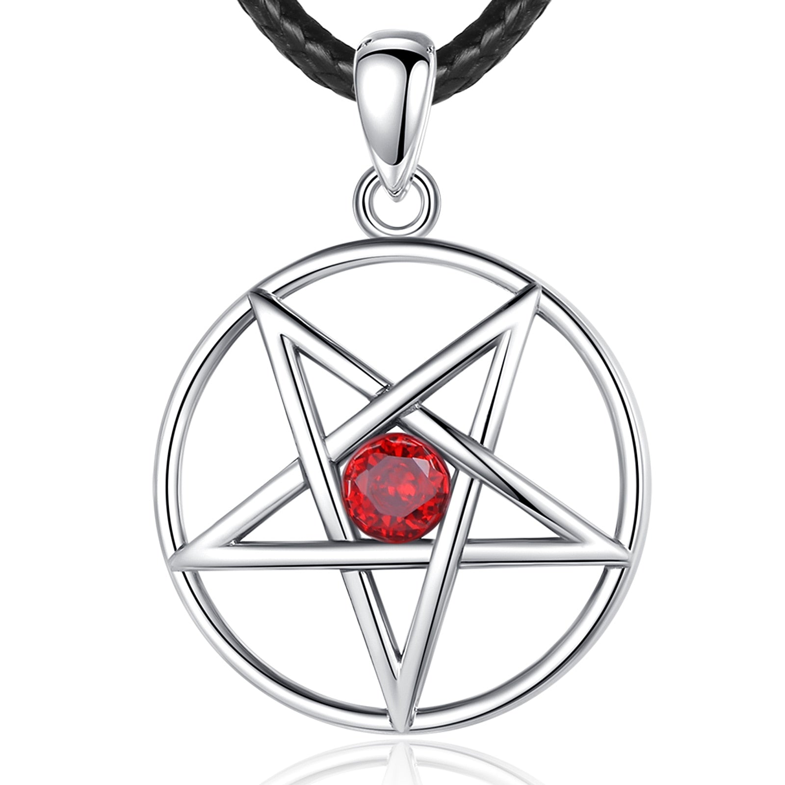 Sterling Silver Inverted Pentagram Necklace-MoonChildWorld