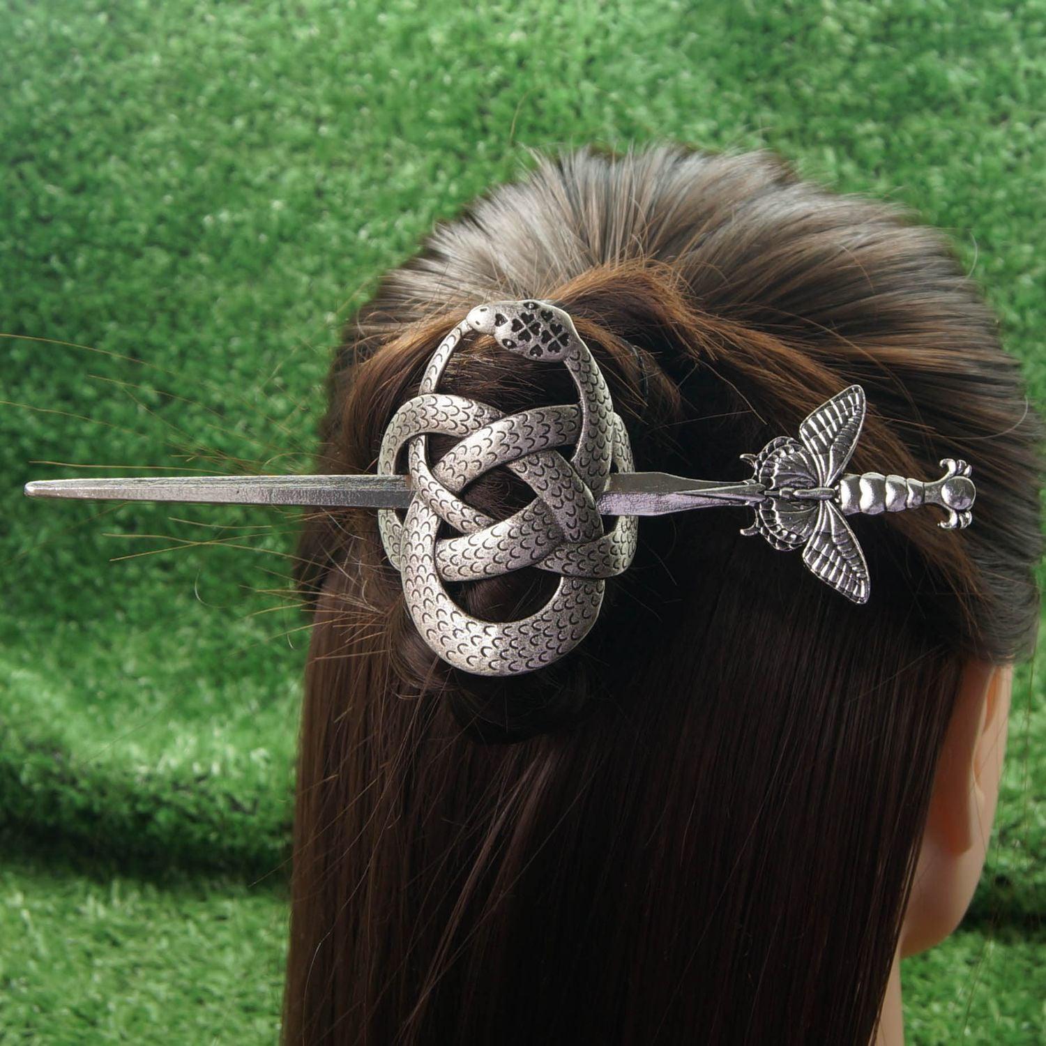 Celtic knot snake hairpin Wicca Pagan Hair Accessories-MoonChildWorld