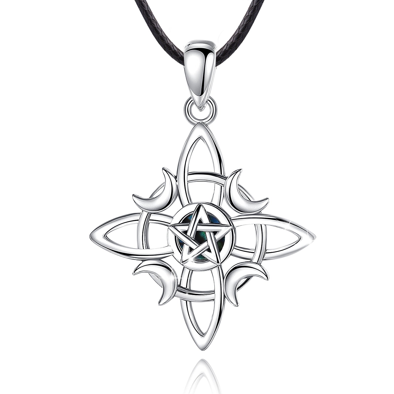 アクセサリー MM Celtic Knot Pentacle Ankh Reinbow Sterling Silver Egyptian Ankh with Pentacle, Celtic Knots