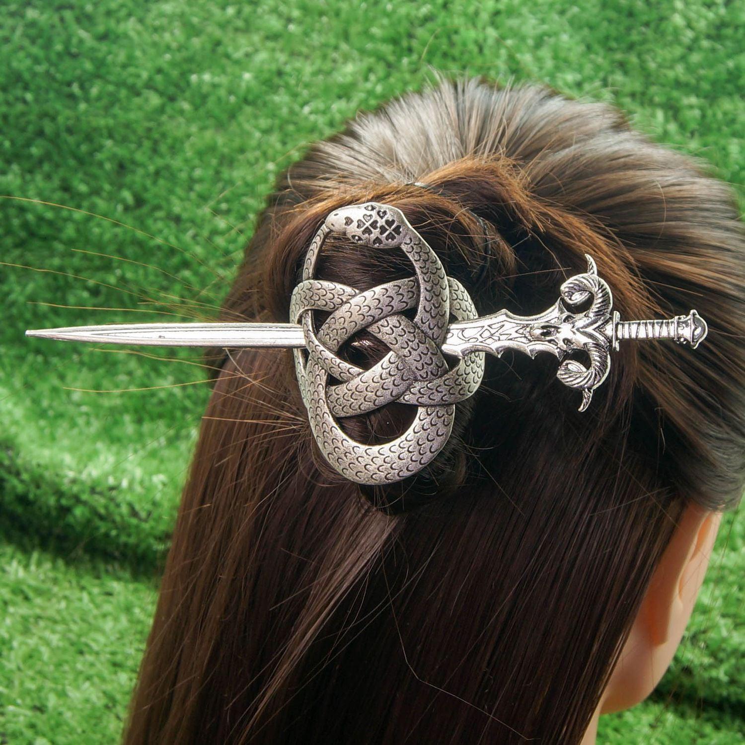 Celtic knot snake hairpin Wicca Pagan Hair Accessories-MoonChildWorld