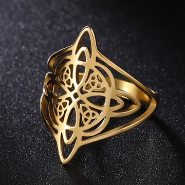 Trinity Knot Triquetra Celtics Ring-MoonChildWorld