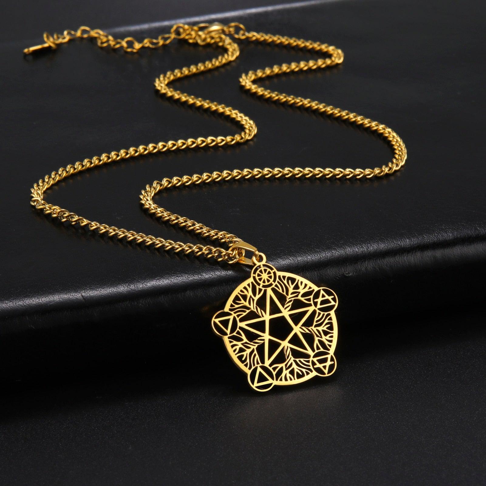 Wicca Pentacle Witch Necklace Amulet for Eternity and Infinity Pagan Necklace-MoonChildWorld